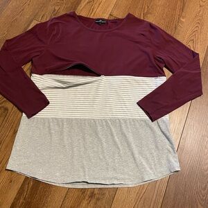 Nursing Queen Burgundy LS Top